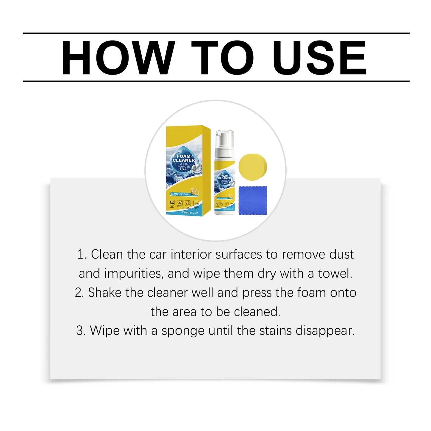 Multipurpose Foam Cleaning Kit – No-Rinse Car & Home Cleaner