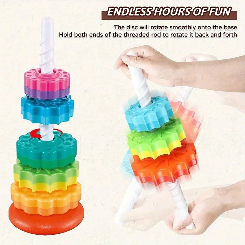 Montessori Rainbow Stacking Tower Toy for Babies & Toddlers