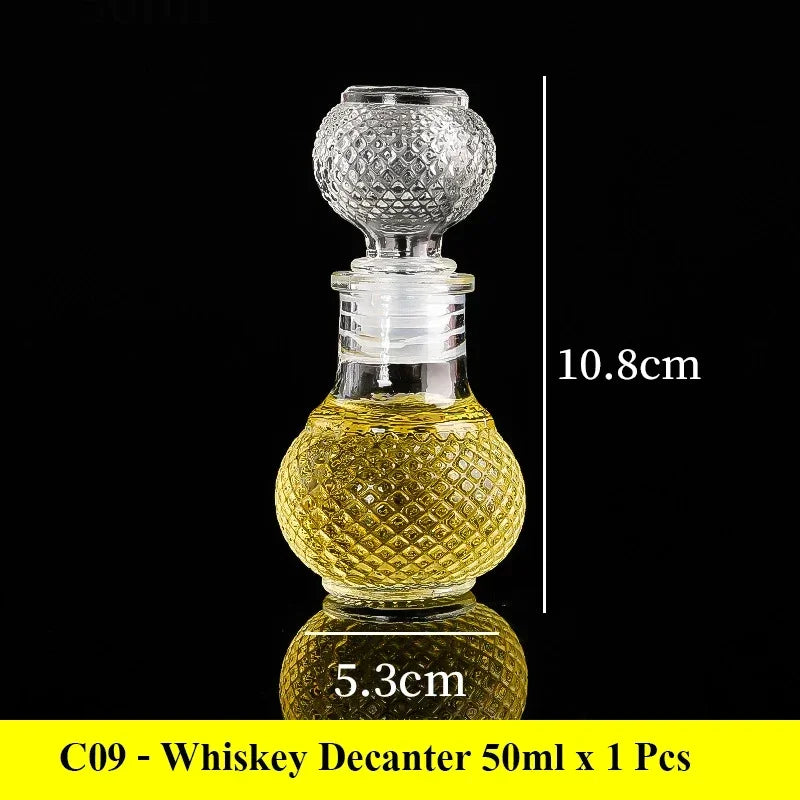 High End Transparent Glass Small Bottle 50/100ml Whiskey Mini Creative Red Bottle Peaceful Pleasures Health and Wellness 50ml