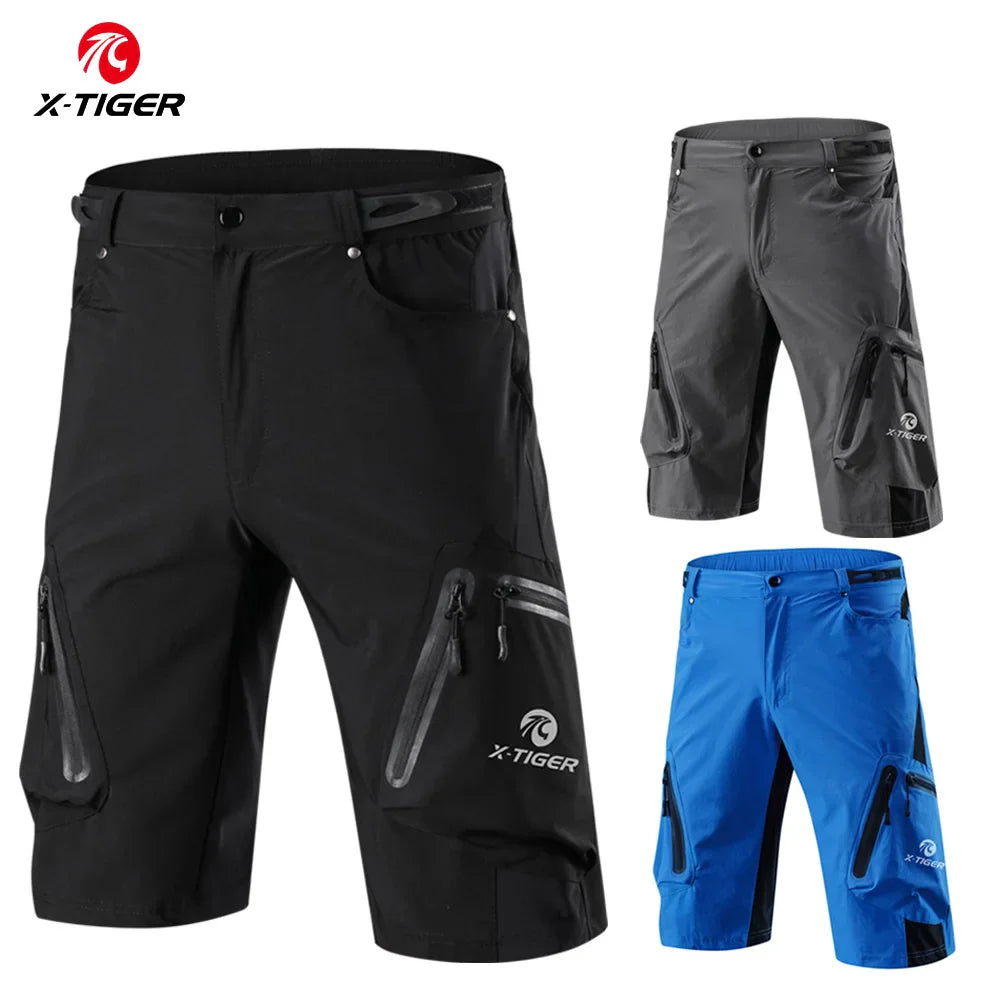X-TIGER Men's MTB Shorts – Loose Fit, Waterproof & Multi-Pocket