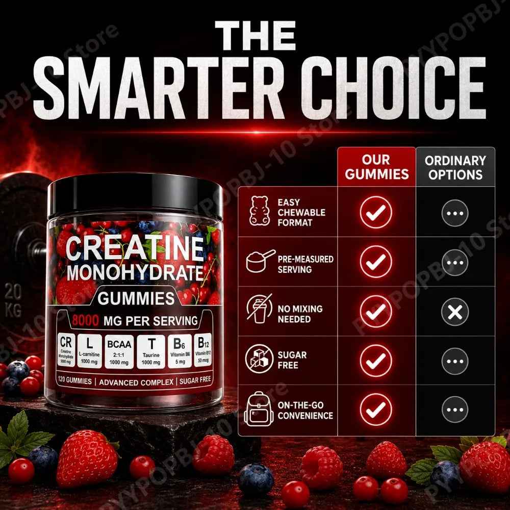 Sugar-Free Creatine Monohydrate Gummies 8000mg + Vitamins