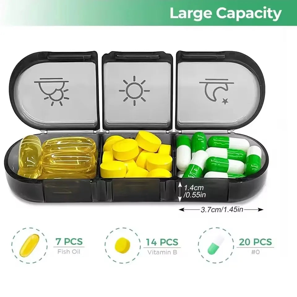 Weekly 7 Days Pill Organizer Portable Medicine Tablet Organizer Storage Boxes First Aid Kit Compartment Pills Case Container Peaceful Pleasures Health and Wellness