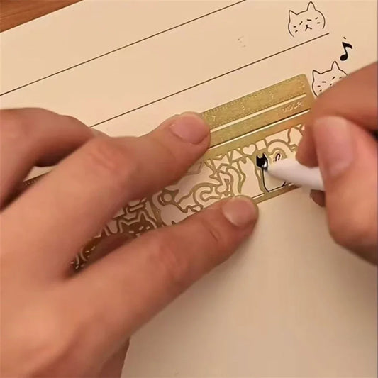 Cute Cat Hollow Metal Bookmark Ruler – Stencil & Journal Tool Metal Bookmark Ruler Oasis Select