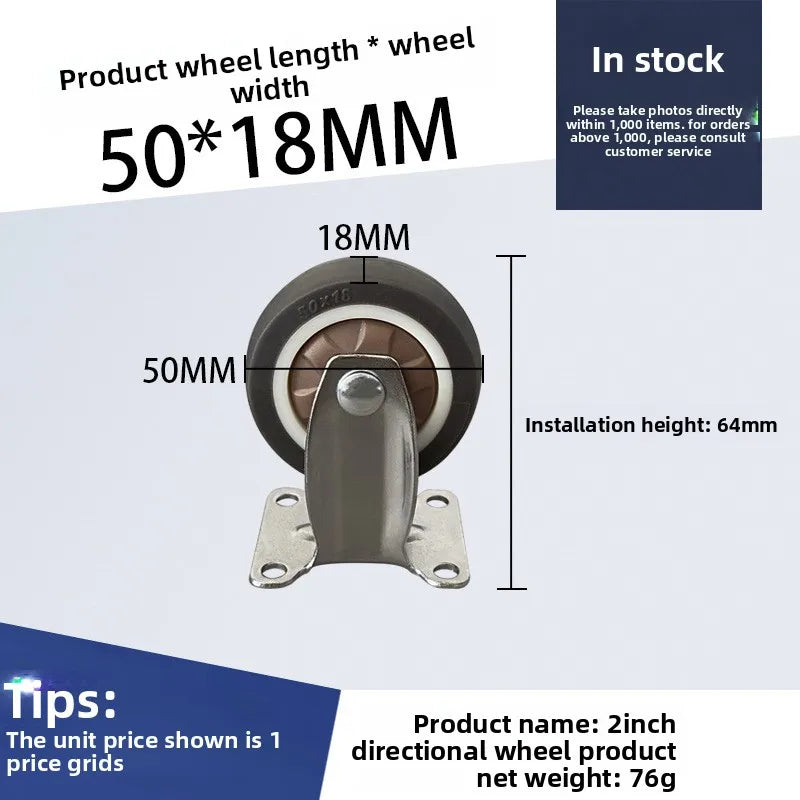 4-Pack Swivel Furniture Caster Wheels – Soft Rubber 1–2 Inch