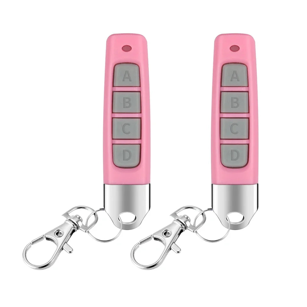 433MHz Remote Control Car Key Garage Door Opener Remote Control Duplicator Clone Cloning Code 4key Wireless Controller Receiver Peaceful Pleasures Health and Wellness 2pcs Pink 433MHZ