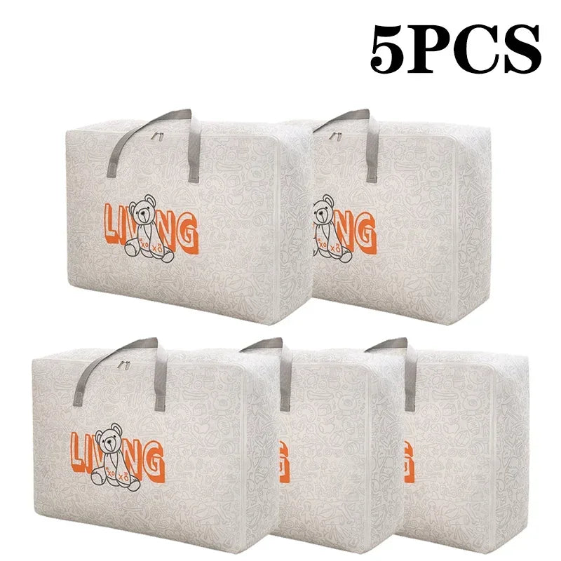 Waterproof Non-Woven Clothes & Quilt Storage Bags | 1–5 Pcs