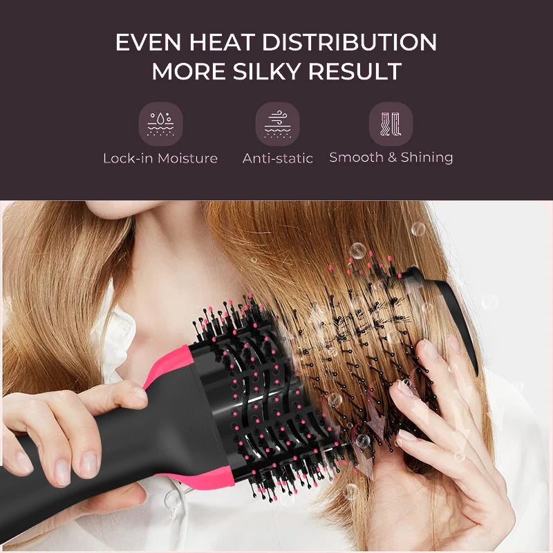 LISAPRO 2 IN 1 One Step Hair Dryer and Volumizer Hair Straightener Hot Air Brush Hair Curler Hair Beauty and Health Styling Peaceful Pleasures Health and Wellness