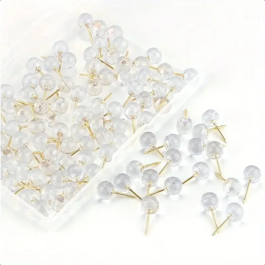 Bview Art Transparent Rose Gold Push Pins Decorative Ball Head