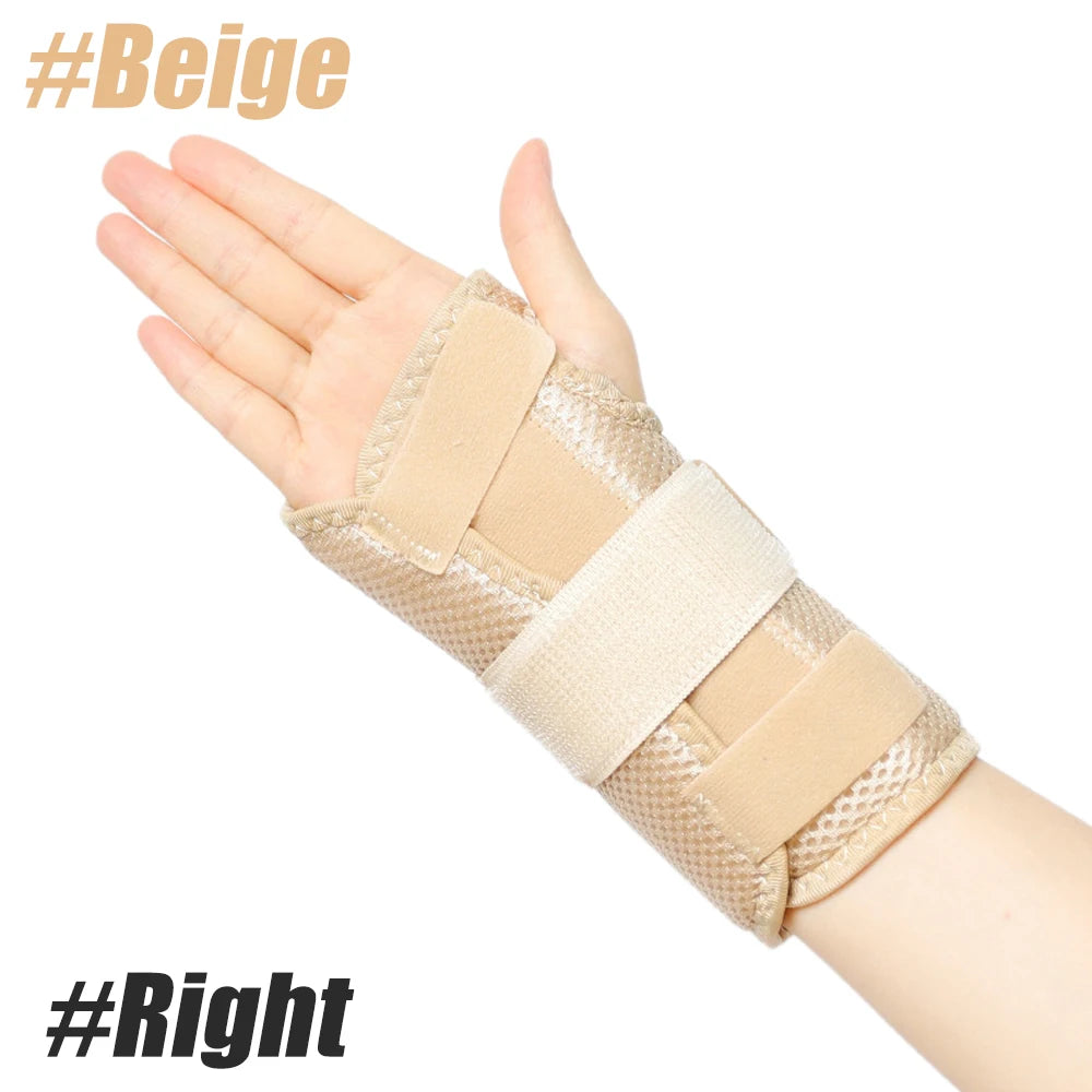 1PC Wrist Brace for Carpal Tunnel Relief – Doctor-Developed Night Support with 2 Splints, Adjustable Compression for Arthritis Peaceful Pleasures Health and Wellness Beige-Right-1PCS