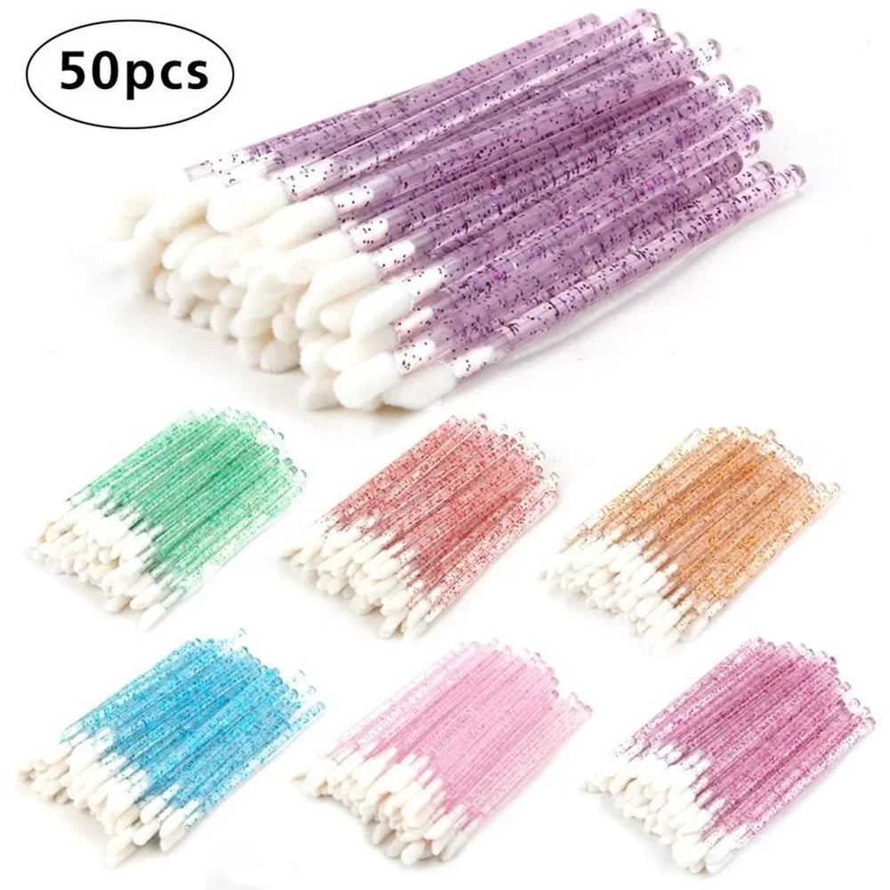 Disposable Eyelash Wands, Replaceable Eyebrow Brush, 50pcs Reusable, Dust - proof, Sparkling Broken Diamond Bottom Eyelash Brush Peaceful Pleasures Health and Wellness