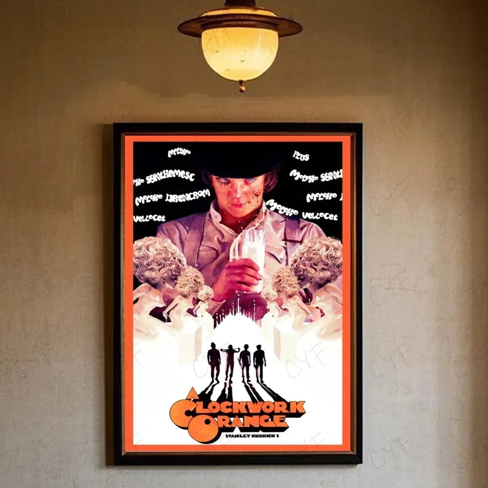 A Clockwork Orange Retro Movie Canvas Wall Art Poster | Unframed