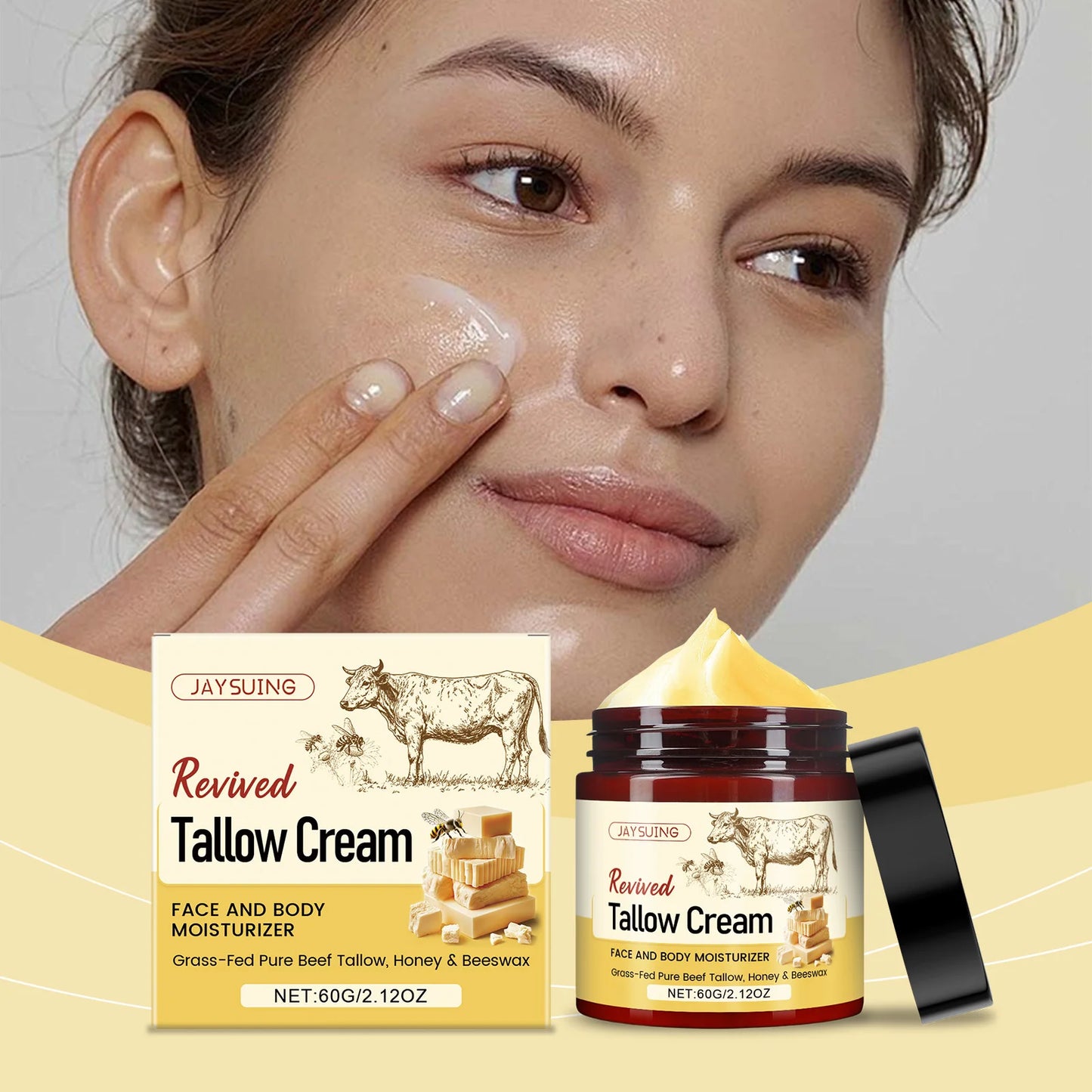 Tallow Honey Skin Moisturizing Cream Antioxidant Improve Skin Condition Repair Skin Barrier Massage Body Nourishment Body Lotion Peaceful Pleasures Health and Wellness