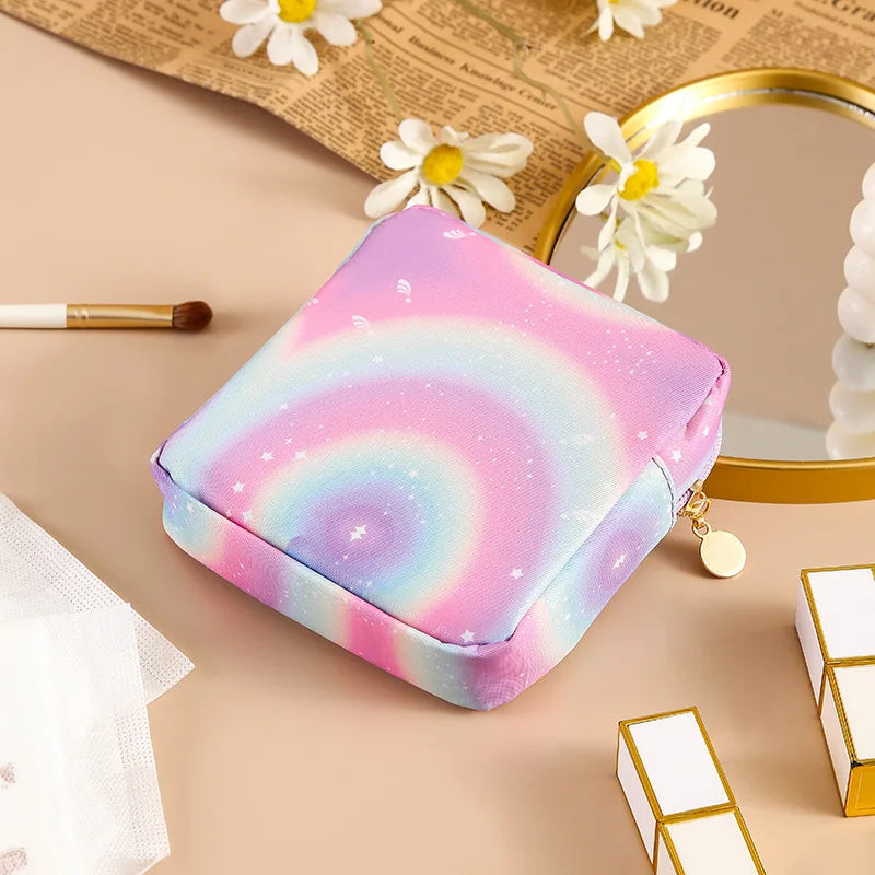 Gradient Waterproof Pouch for Pads, Tampons & Cosmetics