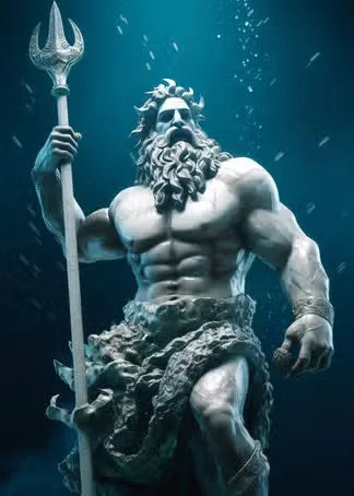 Zeus Greek God Black & White Abstract Canvas Wall Art Print