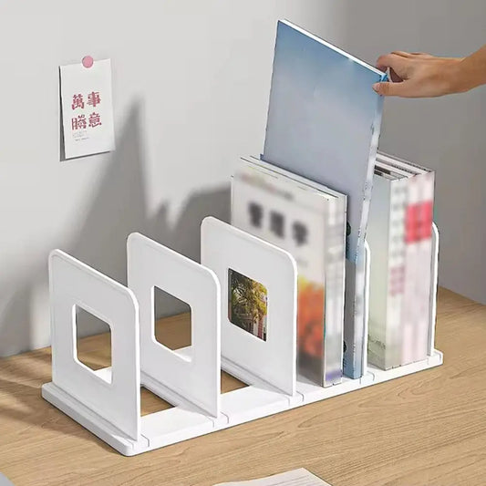 4-Compartment Plastic Book Stand & Desktop File Organizer Desktop File Organizer Oasis Select