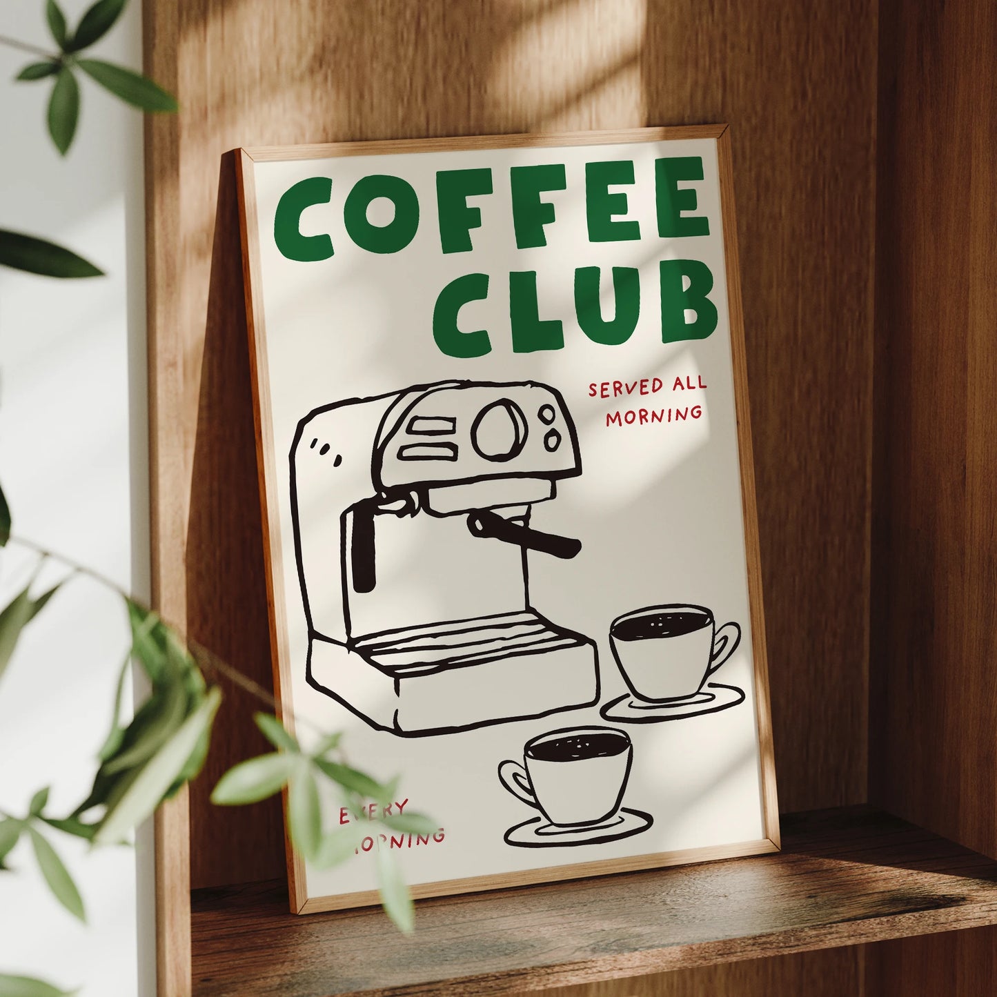 Coffee Club Vintage Canvas Wall Art | Kitchen Coffee Poster