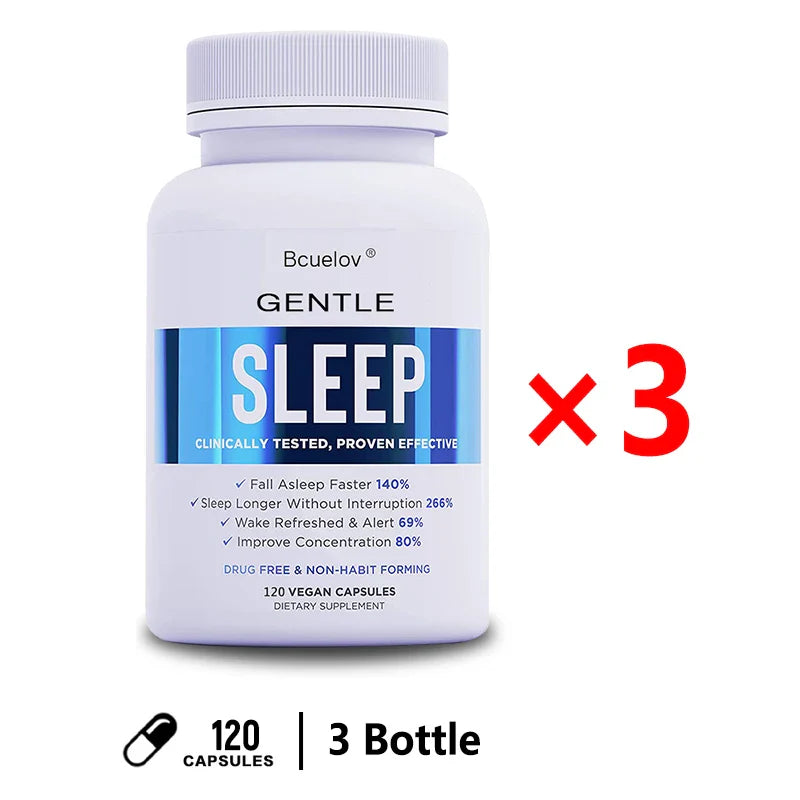 Bcuelov Melatonin Sleep Support Capsules | Wake Up Refreshed