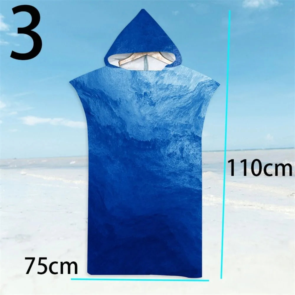 Hooded Surf Poncho Changing Robe | Quick-Dry Microfiber Towel