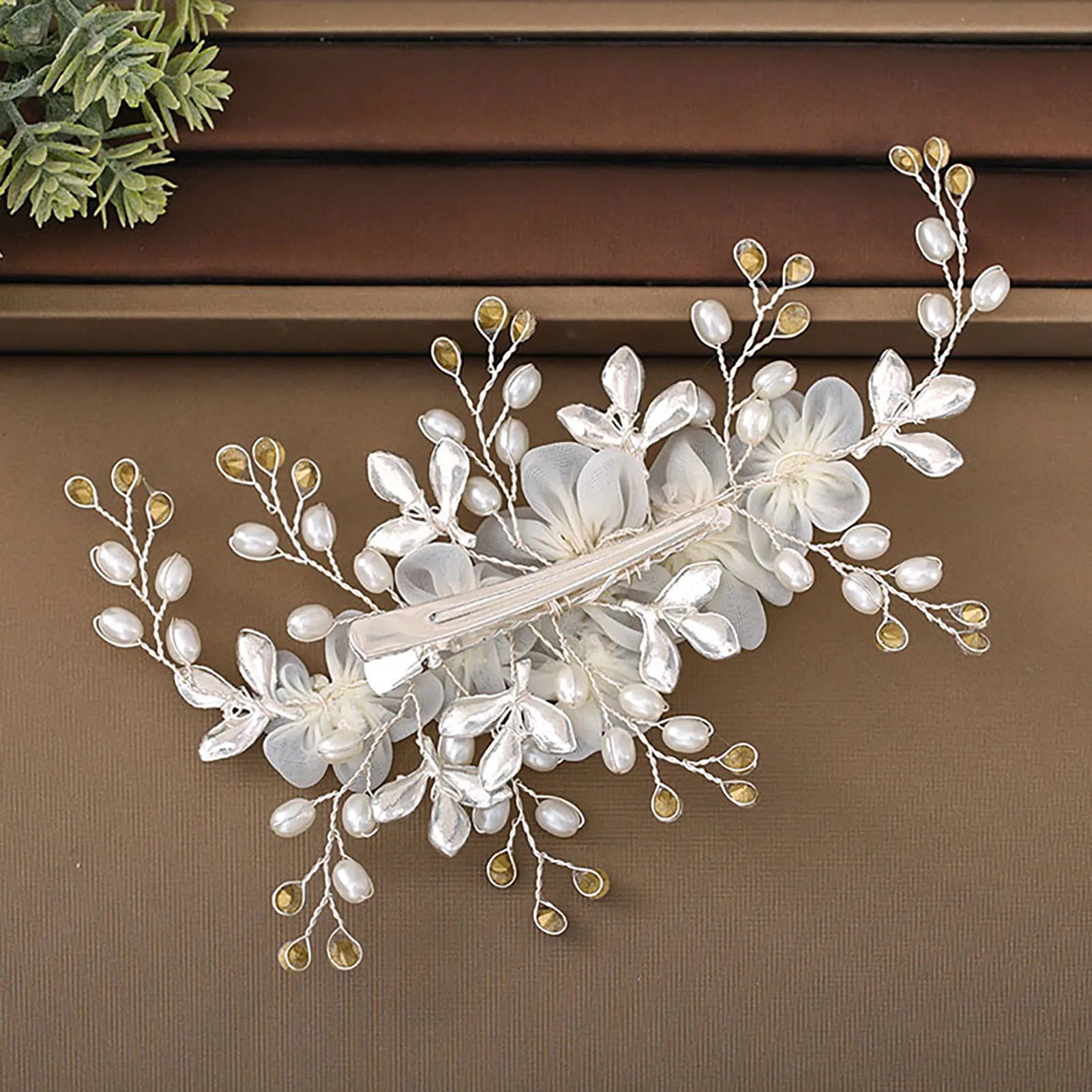 Flower Hairpin Hair Clip Decorative White Bloomy Flower Rhinstones Headpiece for Women Girls Hair Accessories Peaceful Pleasures Health and Wellness