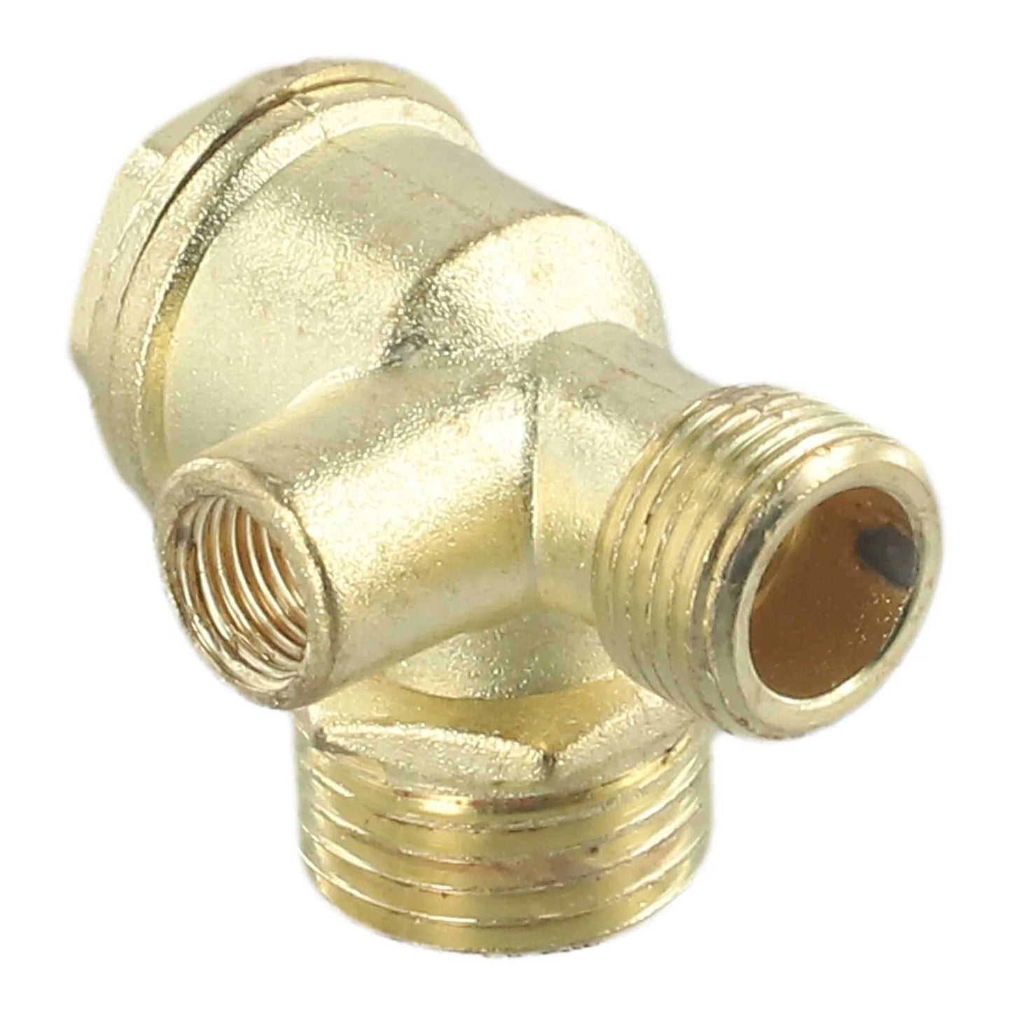 3-Port Air Compressor Check Valve Brass Central Connector Tool Male