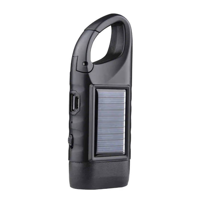 ESMARTER Solar Hand Crank LED Flashlight | Emergency Camping Torch