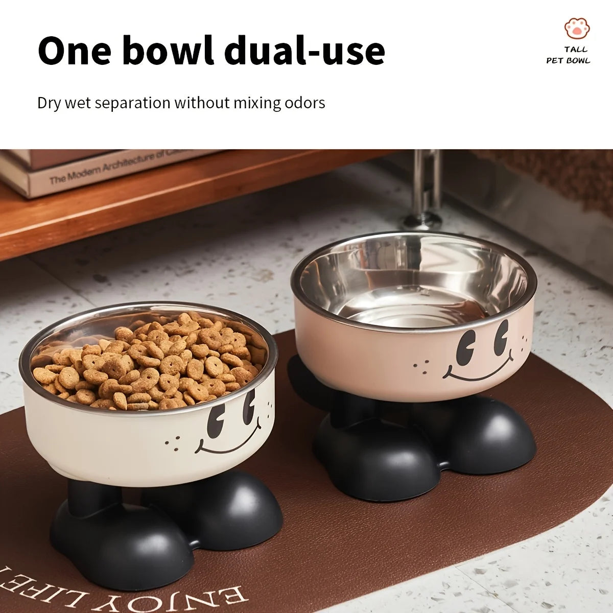 Elevated Dog Cat Bowl Stainless steel Food Water Bowls Raised No Spill Pet Feeder bowl for Puppy Small Medium Large Dogs Cats Peaceful Pleasures Health and Wellness