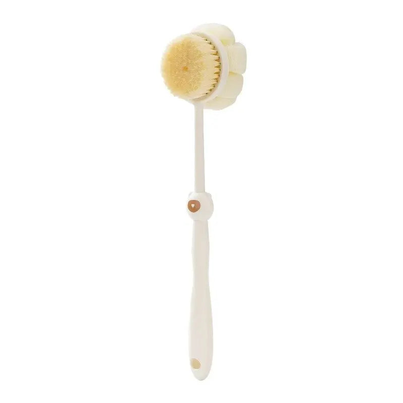 Two-Sided Silicone Body Brush with Long Handle | Back Scrubber