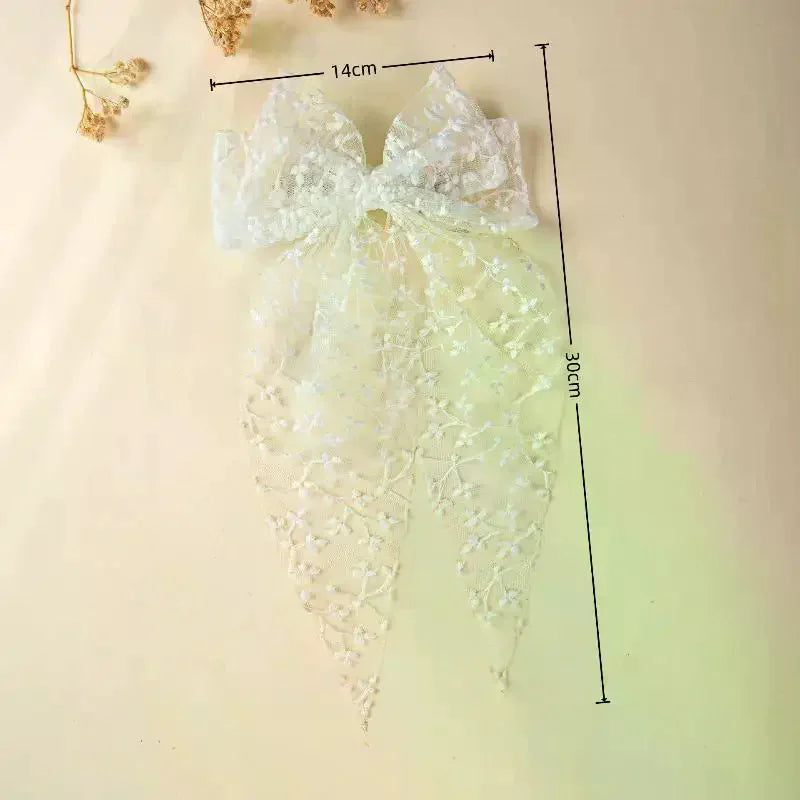 Girls Lace Swallowtail Bow Hair Clip – Princess Hairpin Gift