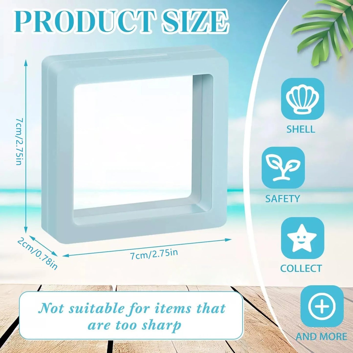 3D Floating Seashell Display Box Small Craft Organizers Display Case for Home Display Cabinet Showcase Peaceful Pleasures Health and Wellness