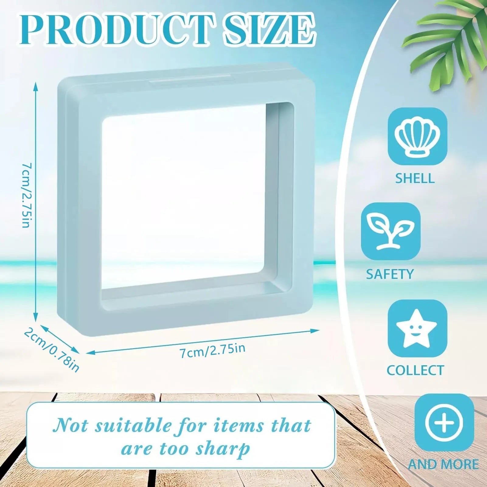 3D Floating Seashell Display Box Small Craft Organizers Display Case for Home Display Cabinet Showcase Peaceful Pleasures Health and Wellness