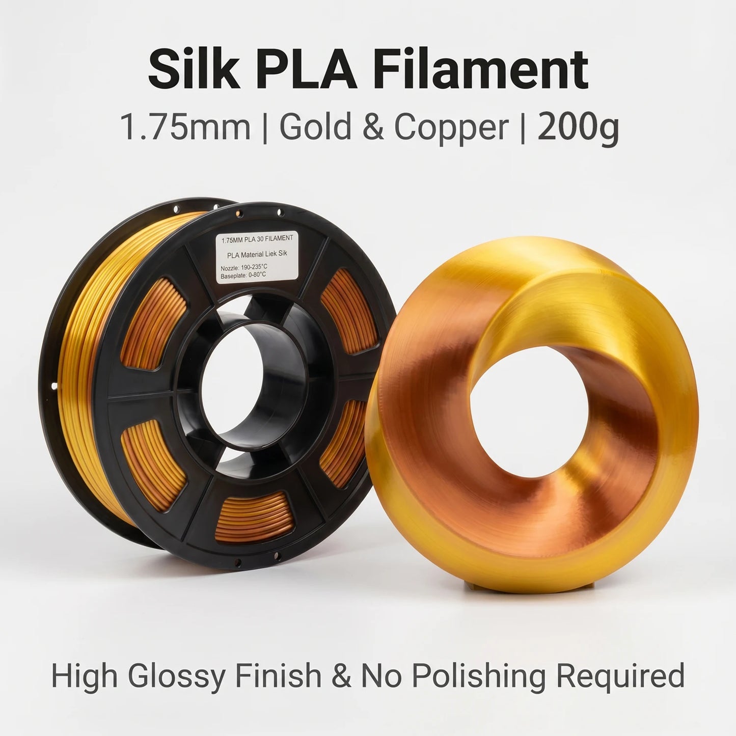 Silk PLA+ Dual Color 3D Filament 1.75mm | DINGSUN 3D Gradient
