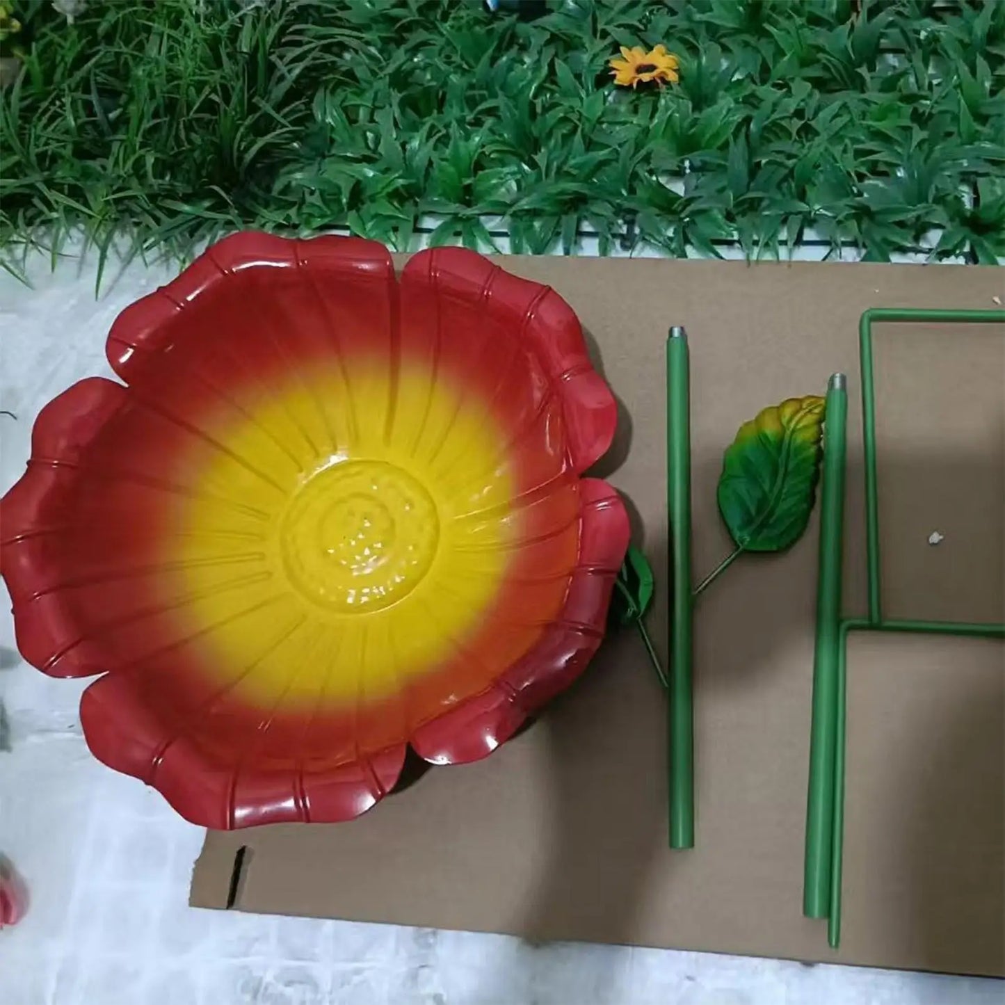 Flower Shape Butterfly & Bee Watering Station Garden Stake