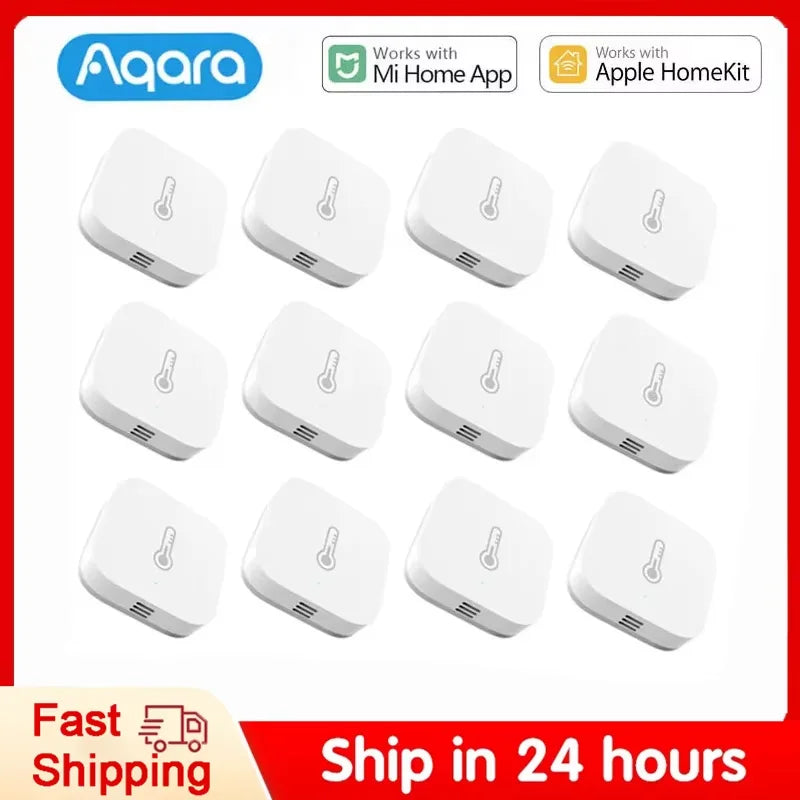 Aqara Temperature Sensor Smart Air Pressure Humidity Environment Sensor Zigbee Smart Home For XiaoMi Mi Home Homekit Peaceful Pleasures Health and Wellness 12pcs sensor China Mainland