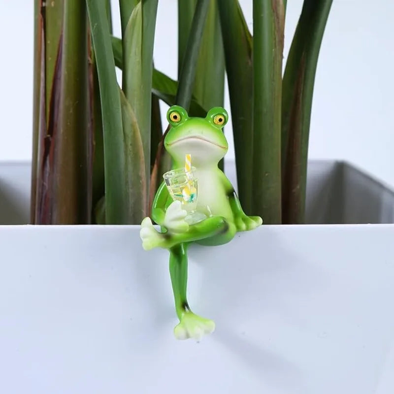 Miniature Frog Figurines | Funny Frog Planter Hugger Garden Decor