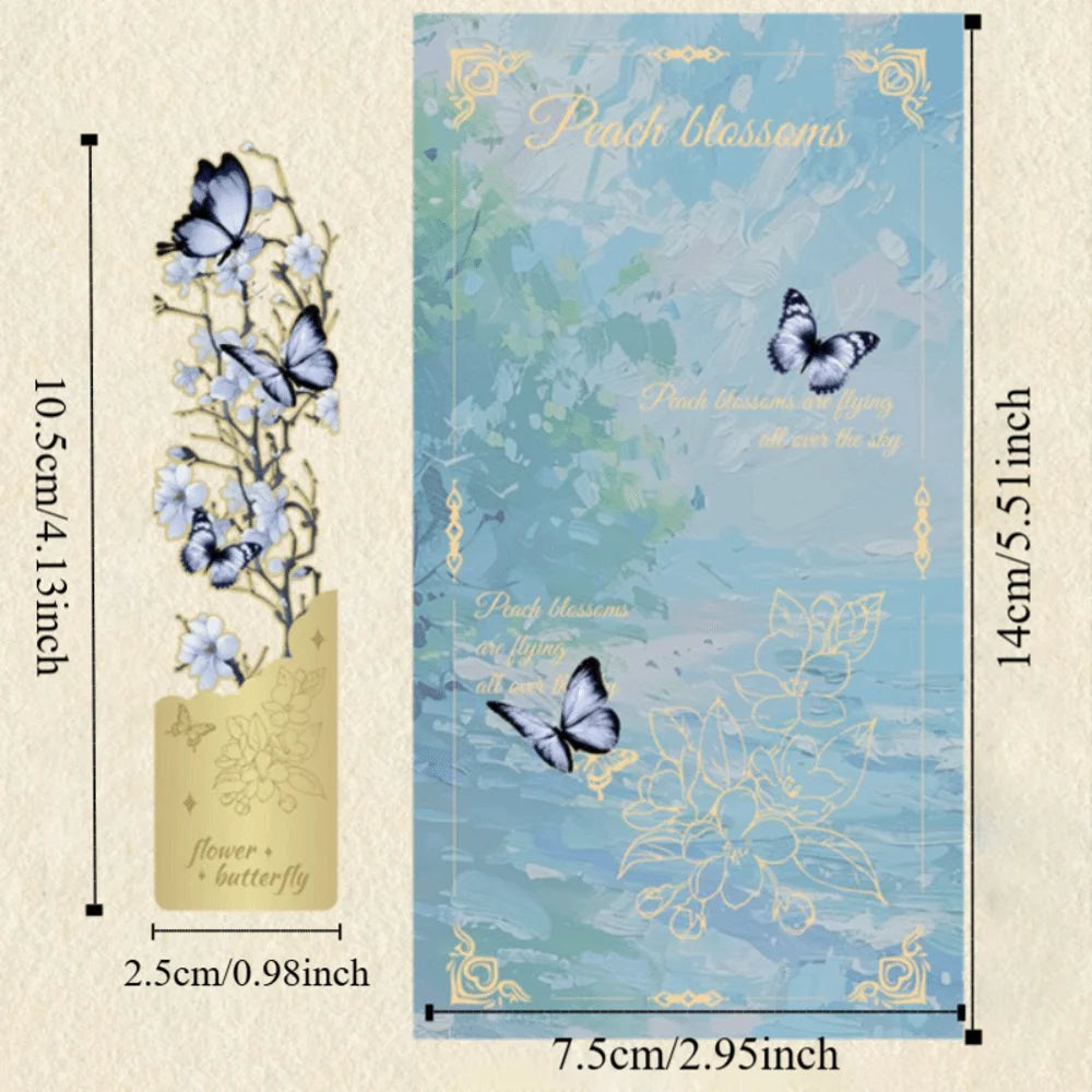 2Pcs Golden Hollow Butterfly Bookmark Bronzing Painting Vintage Design Reading Bookmark Exquisite Craft Tassel Pendant Peaceful Pleasures Health and Wellness