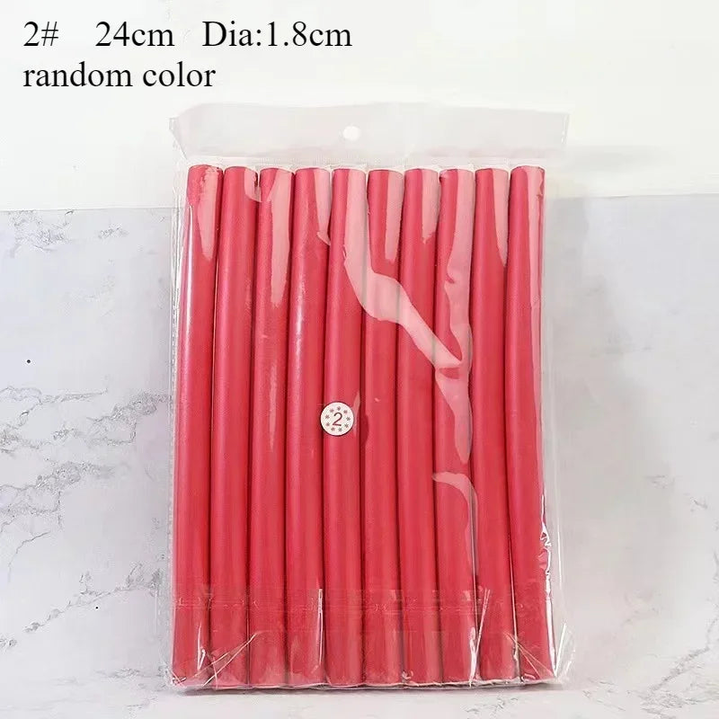 Flexible Hair Curling Rod Hair Curler Makers Soft Foam Bendy Twist Curls Flexi Rollers Styling Tools Hair Roller Peaceful Pleasures Health and Wellness random color 1.8cm