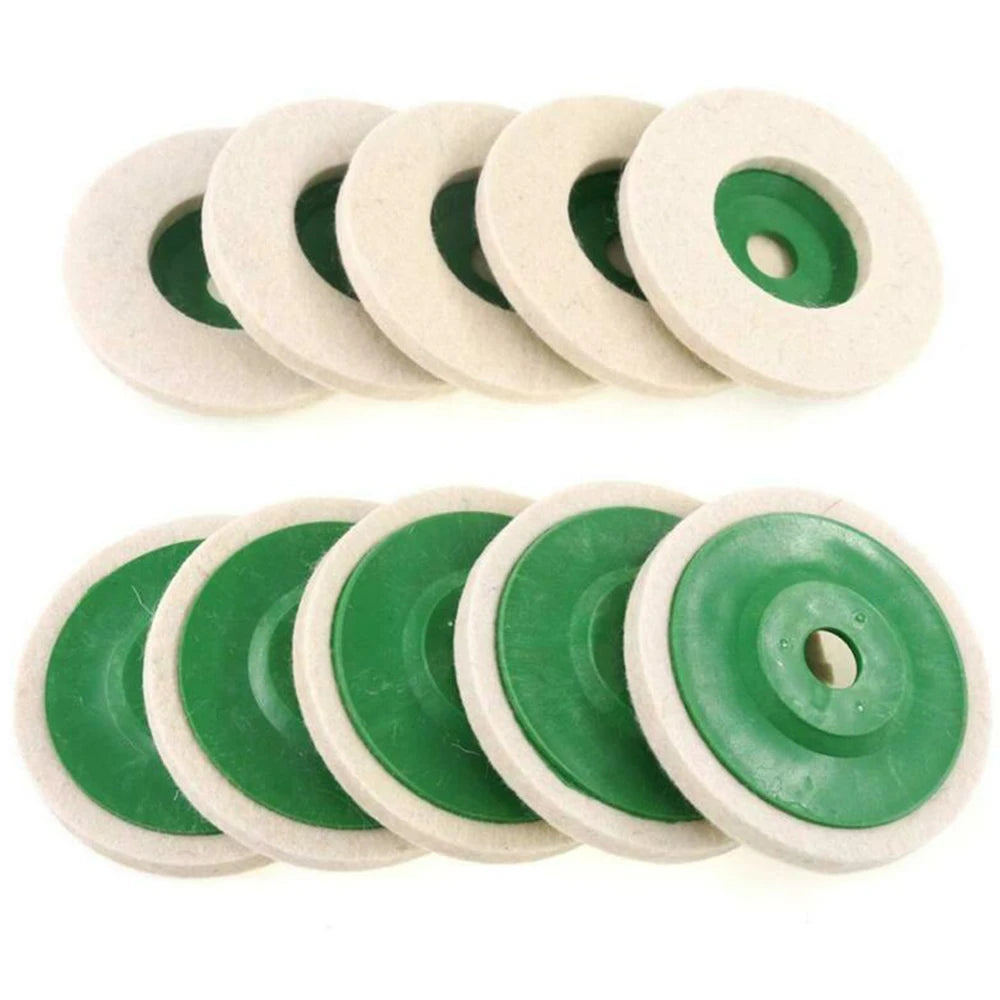 4" Wool Felt Polishing Wheels for Angle Grinder – 3/10/12 Pack Peaceful Pleasures Health and Wellness 10pcs