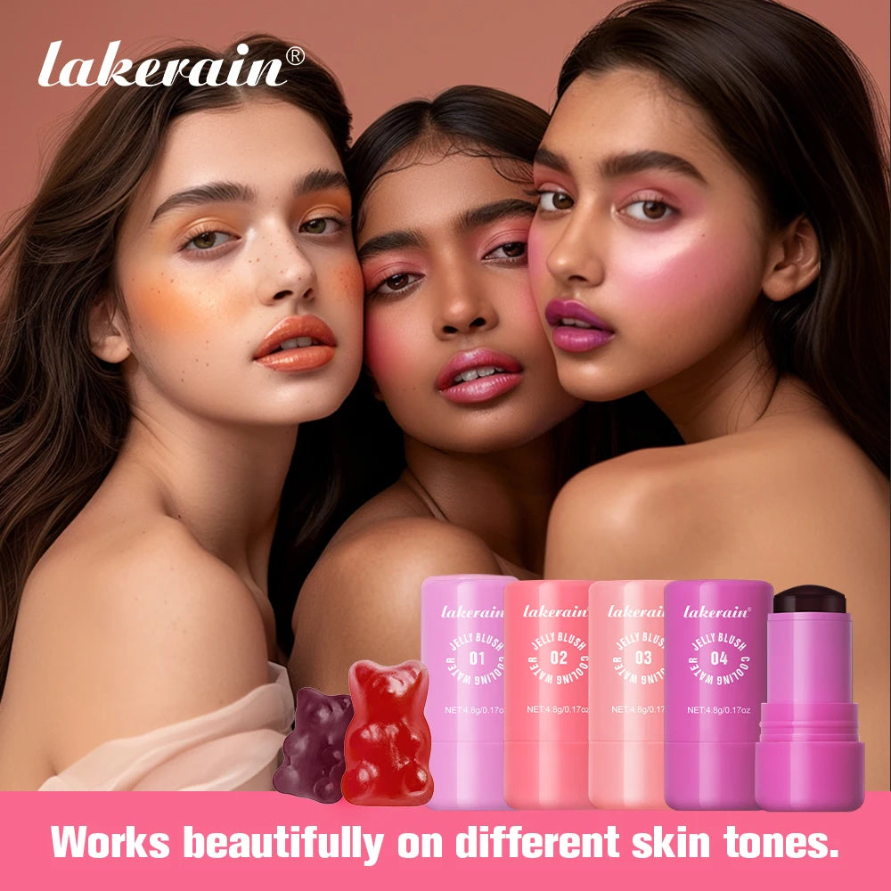 Original Cooling Water Jelly Blush Stick Blush Tinted Cosmetics Tint Stick Watercolor Multi-Use Matte Blush Makeup For Women Peaceful Pleasures Health and Wellness