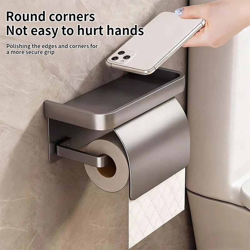 Wall Mounted Aluminum Toilet Paper Holder – Waterproof