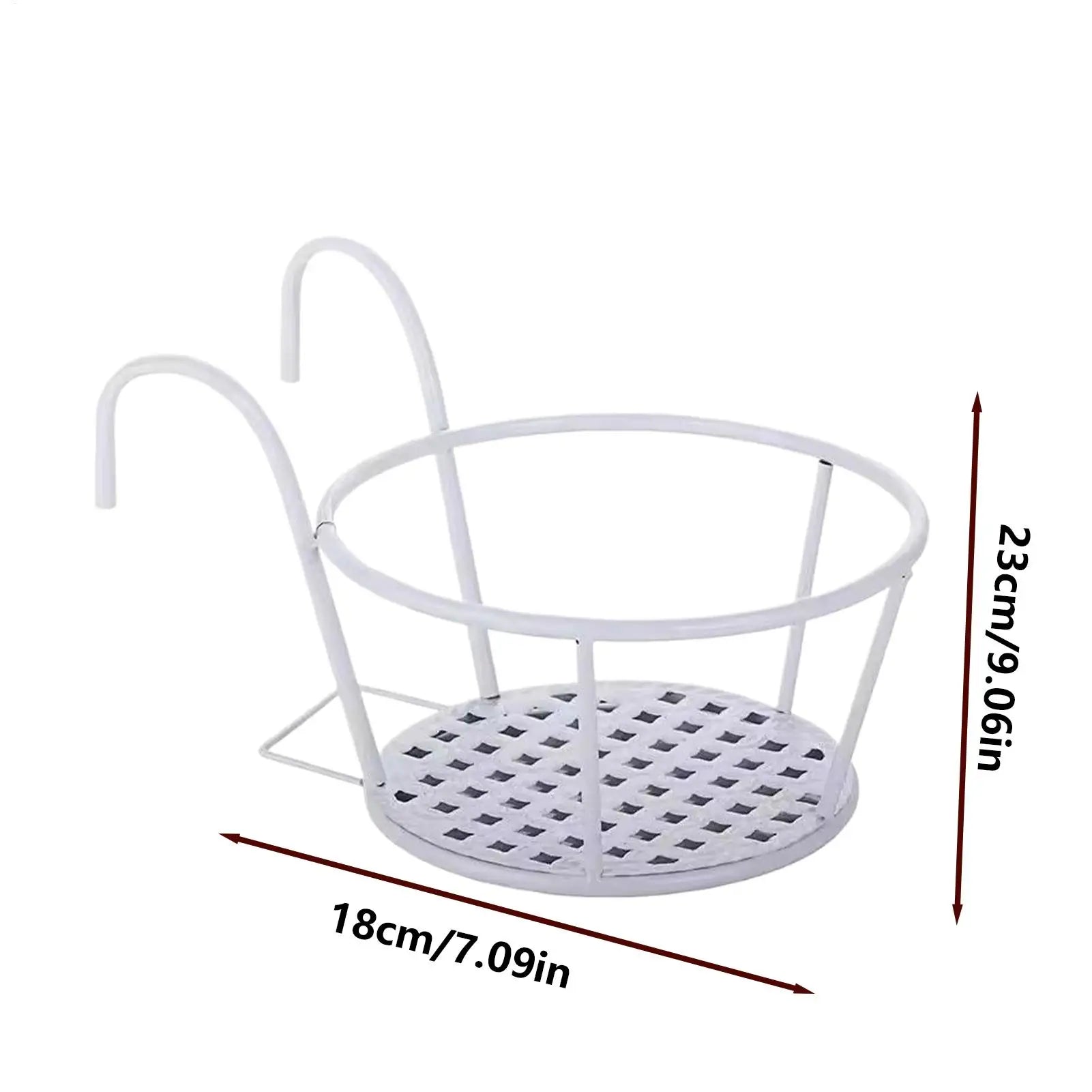 Railing Plant Hanger Iron Thickened Flower Pot Rack Metal Balcony Planter Stand For Indoor Outdoor Windowsill Deck Garden Patio Peaceful Pleasures Health and Wellness