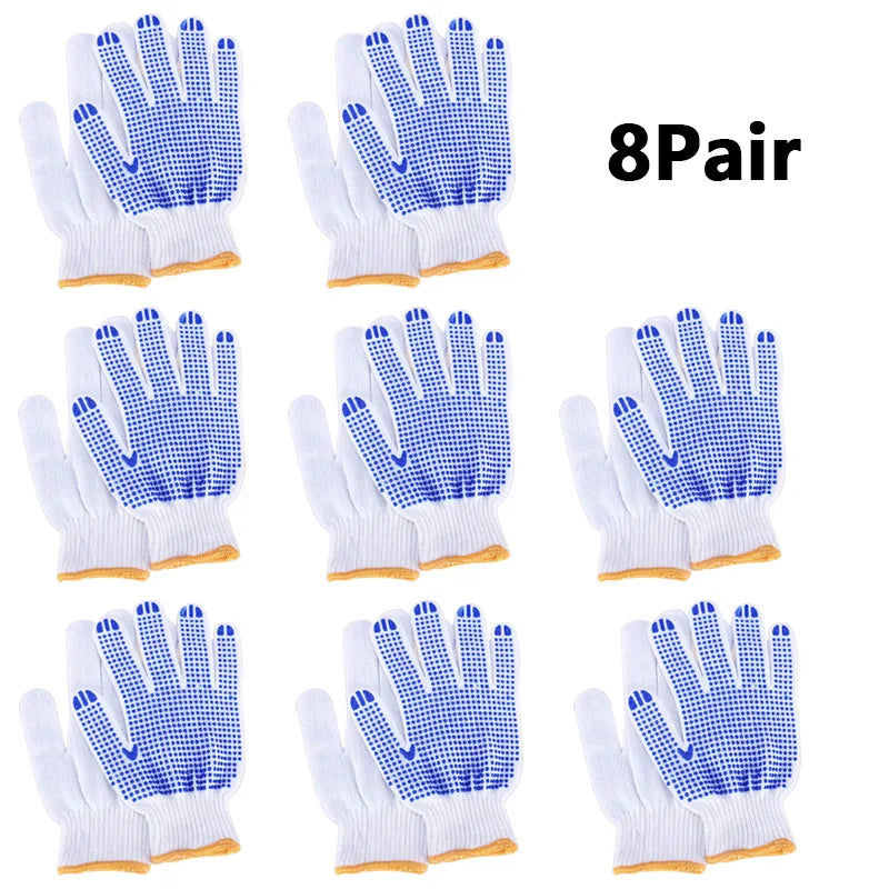 Non-Slip Rubber Dot Gloves Safety Protection Work Glove Home Gardening Mechanics Painter Essential Gloves Peaceful Pleasures Health and Wellness 8Pair