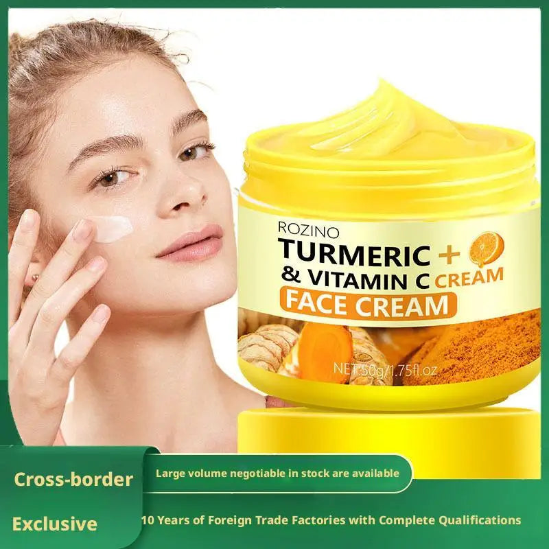 Turmeric VC Face Cream Firming Moisturizes Skin Leaving Skin Fresh Non Greasy Smooth Firm Soft Elastic Energetic Peaceful Pleasures Health and Wellness
