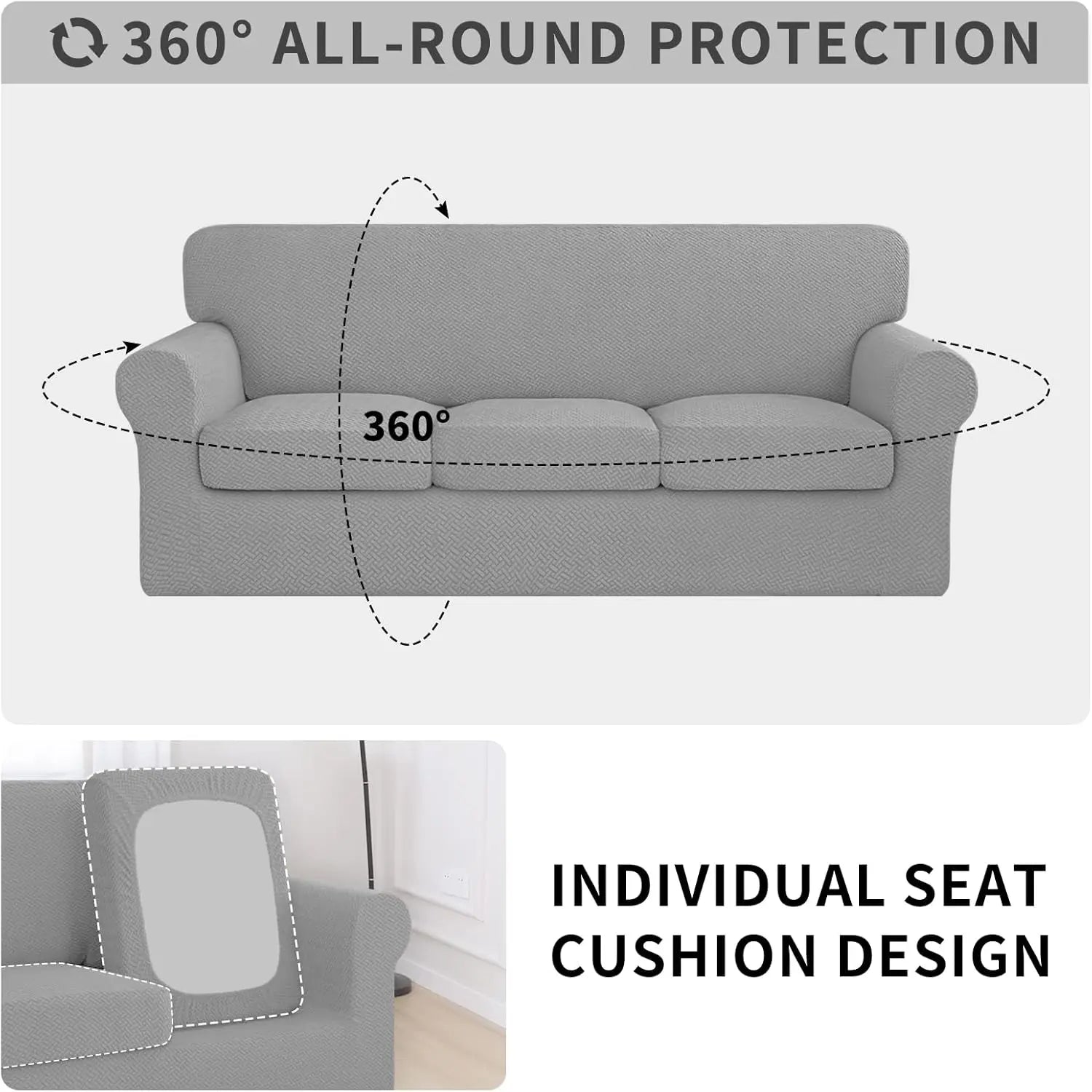 Stretch Thicken Couch Covers Jacquard Sofa Slipcover 1/2/3 Seater Cushion Couch Cover Elastic Sofa Cover Furniture Protector Peaceful Pleasures Health and Wellness