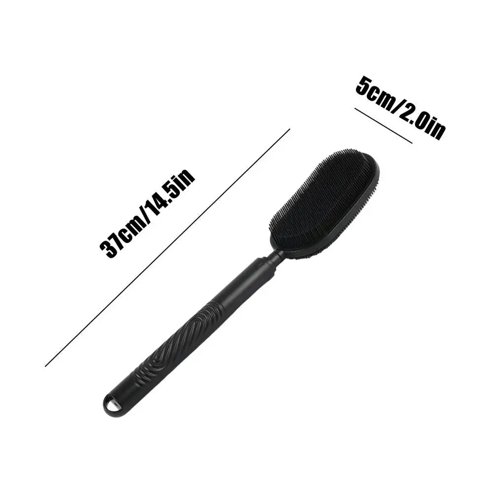 Telescopic Long Handle Back Scrubber, Soft Silicone Bath Brush For Shower Body Washing, Skin Care For Women Elderly, Home Travel Peaceful Pleasures Health and Wellness Black