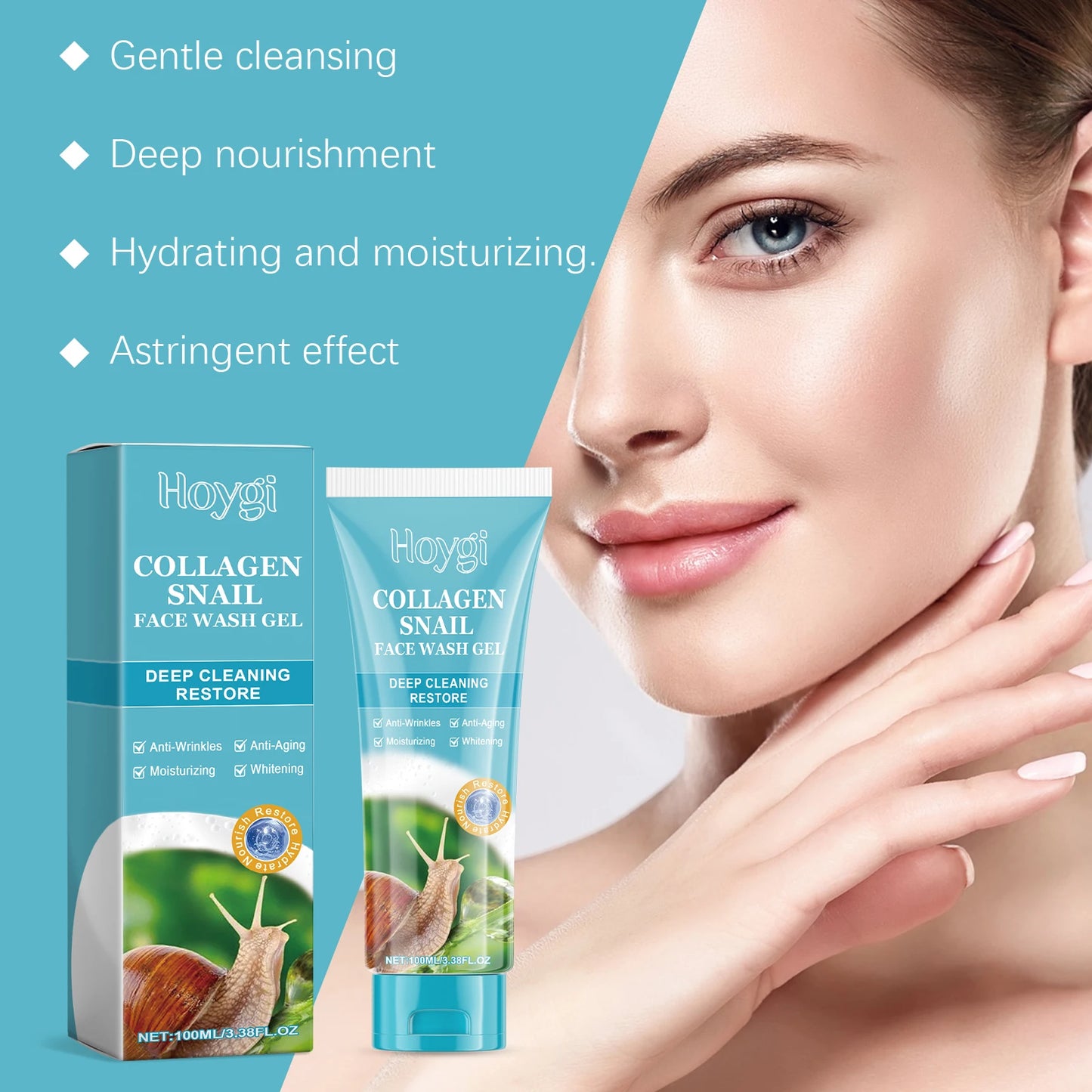 Collagen Snail Cleansing Gel – Pore-Minimizing Facial Cleanser