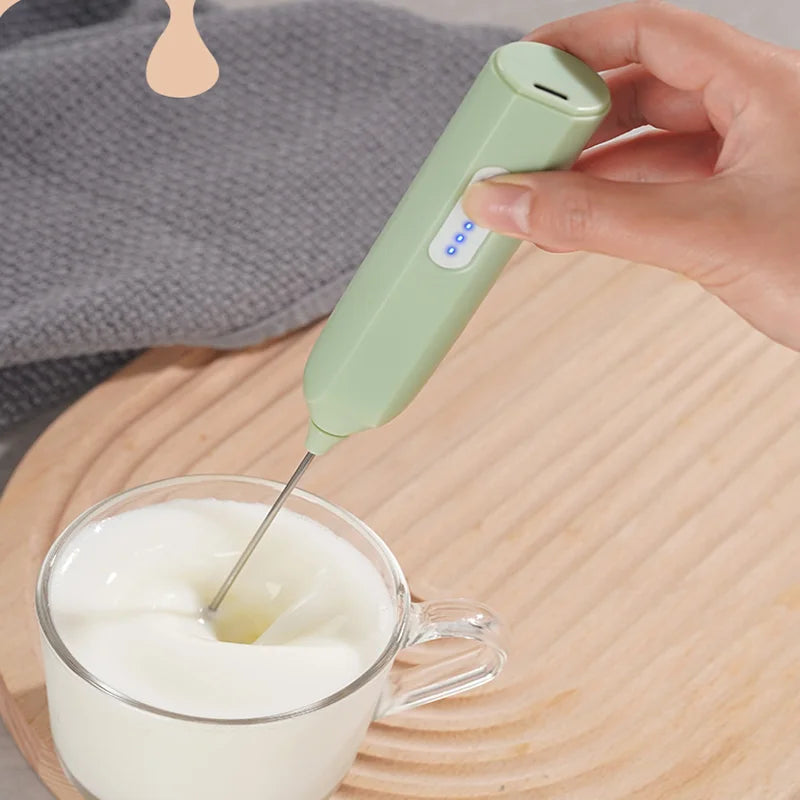 Electric Milk Whisker Portable Coffee Milk Cap Frother Milk Foaming Machine Blender Handheld Wireless Whipper Peaceful Pleasures Health and Wellness