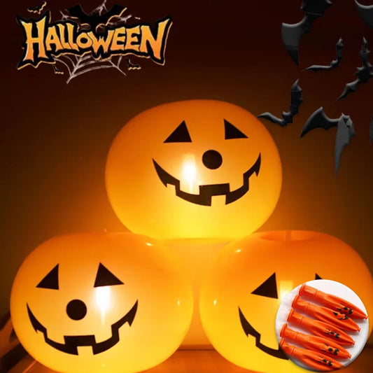 Halloween Pumpkin LED Glow Balloons | Party Decoration 5–75pcs Halloween LED Balloons Peaceful Pleasures Health and Wellness