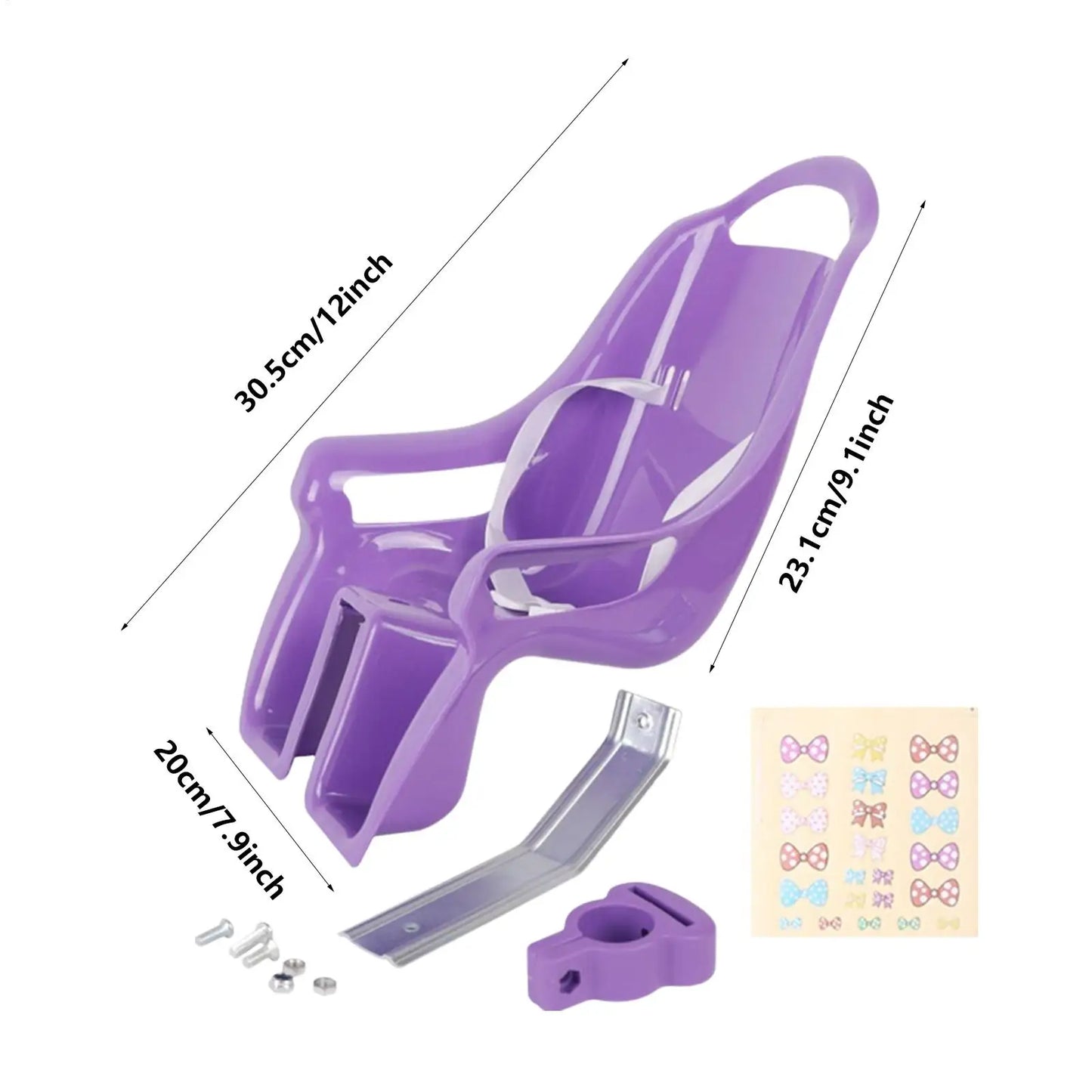 Kids Bike Doll Seat with Stickers – Universal Bicycle Accessory