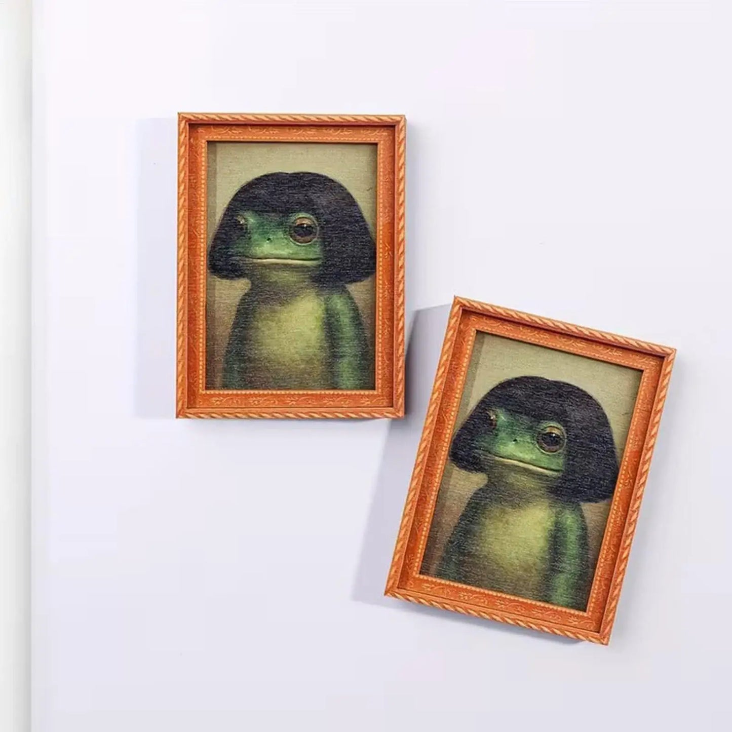 Funny Frog Fridge Magnet Cute frog Retro Refrigerator Decor Artistic Photo Framed Strong Refrigerator Magnets Small Ornament Peaceful Pleasures Health and Wellness