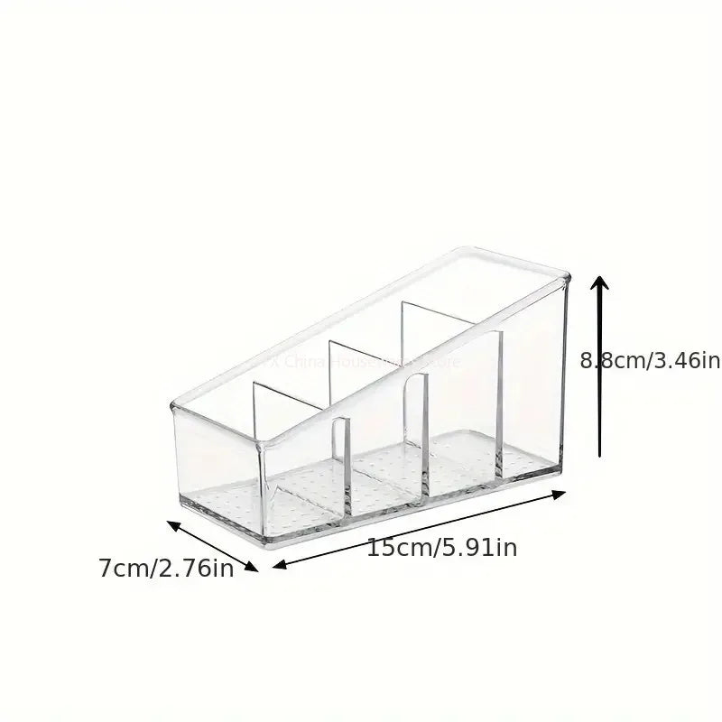 Romote Control Holder with 4 Compartments Clear Romote Holder Home Decor Kitchen Acccessories Make Up Orangizer Peaceful Pleasures Health and Wellness